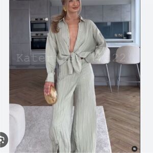 Zara suit set in hot pink top size small bottom medium